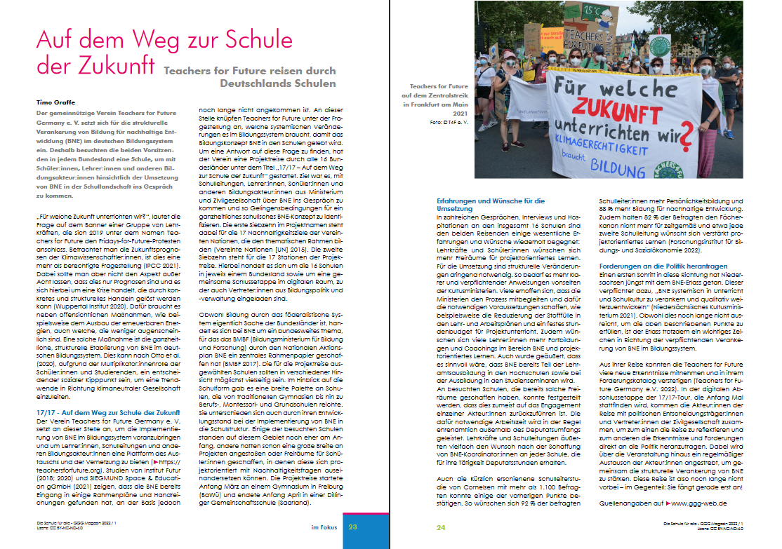 Auf dem Weg zur Schule der Zukunft [GGG-Magazin]