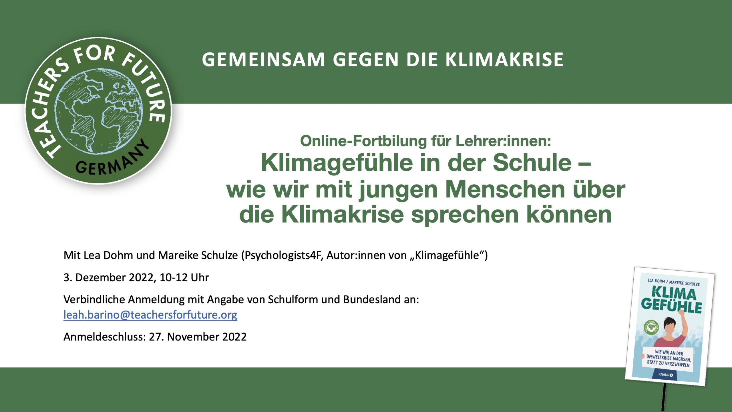 Webinar: Klimagefühle in der Schule (mit Lea Dohm)