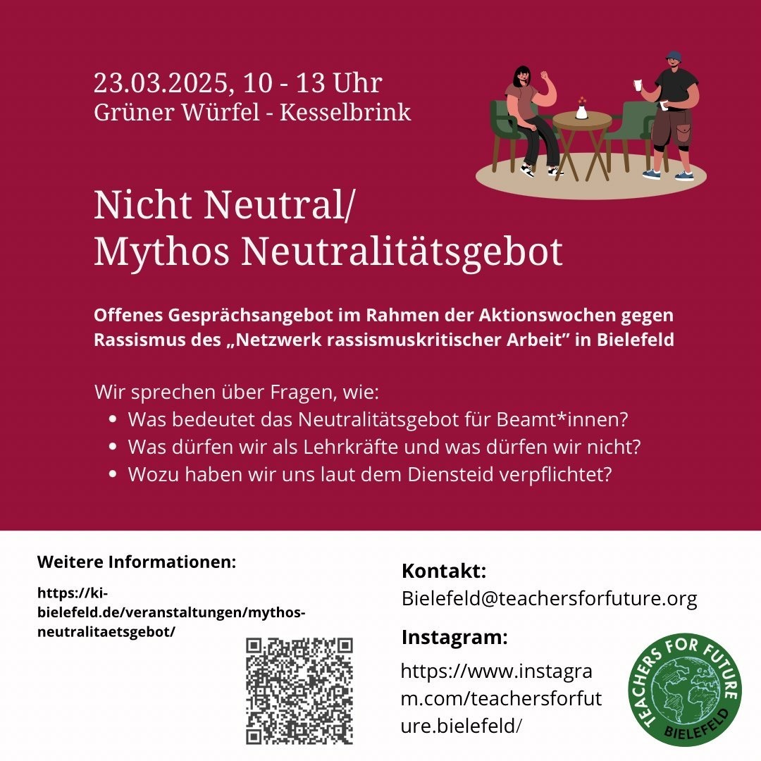 Nicht Neutral / Mythos Neutralitätsgebot: Offenes Gesprächsangebot im Rahmen der Aktionswochen gegen Rassismus